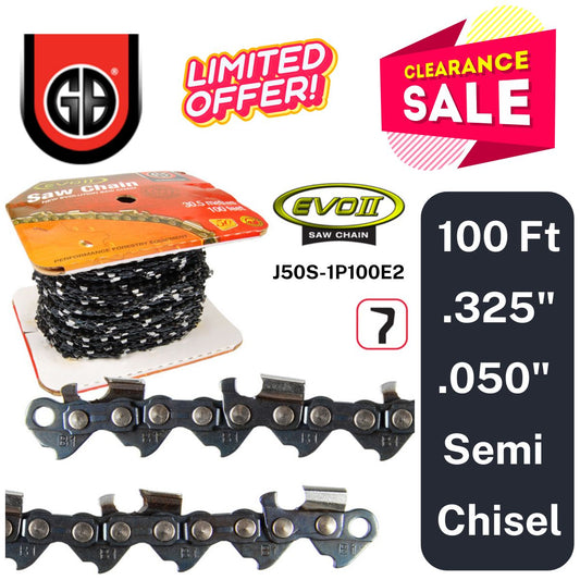 GB EVO2 Saw Chain 100ft .325" .050" Semi Chisel