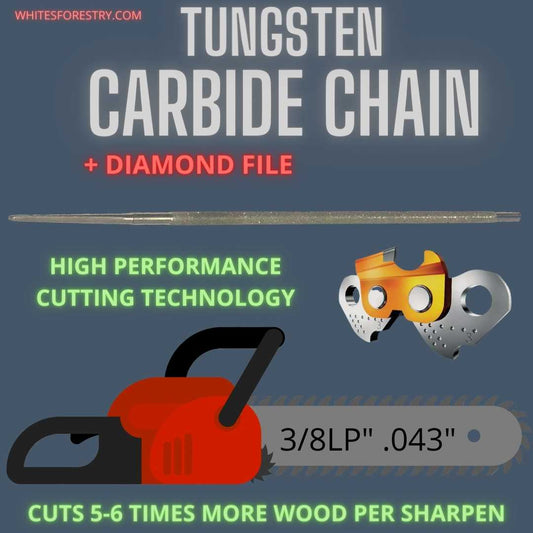 Tungsten Carbide Chain + Diamond File, 3/8LP" .043" Semi Chisel