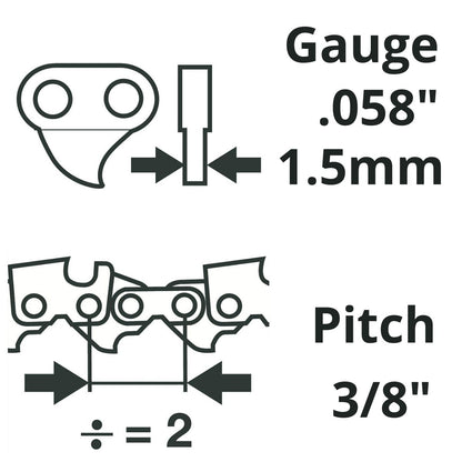 Oregon 73LGX PowerCut™ Saw Chain 3/8" .058" Full Chisel