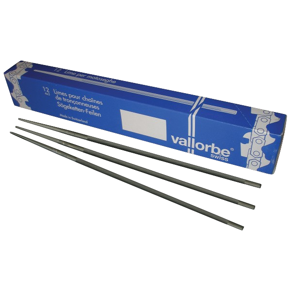 Chainsaw Files 5.2mm 13/64" Vallorbe® Swiss Quality 12-pack