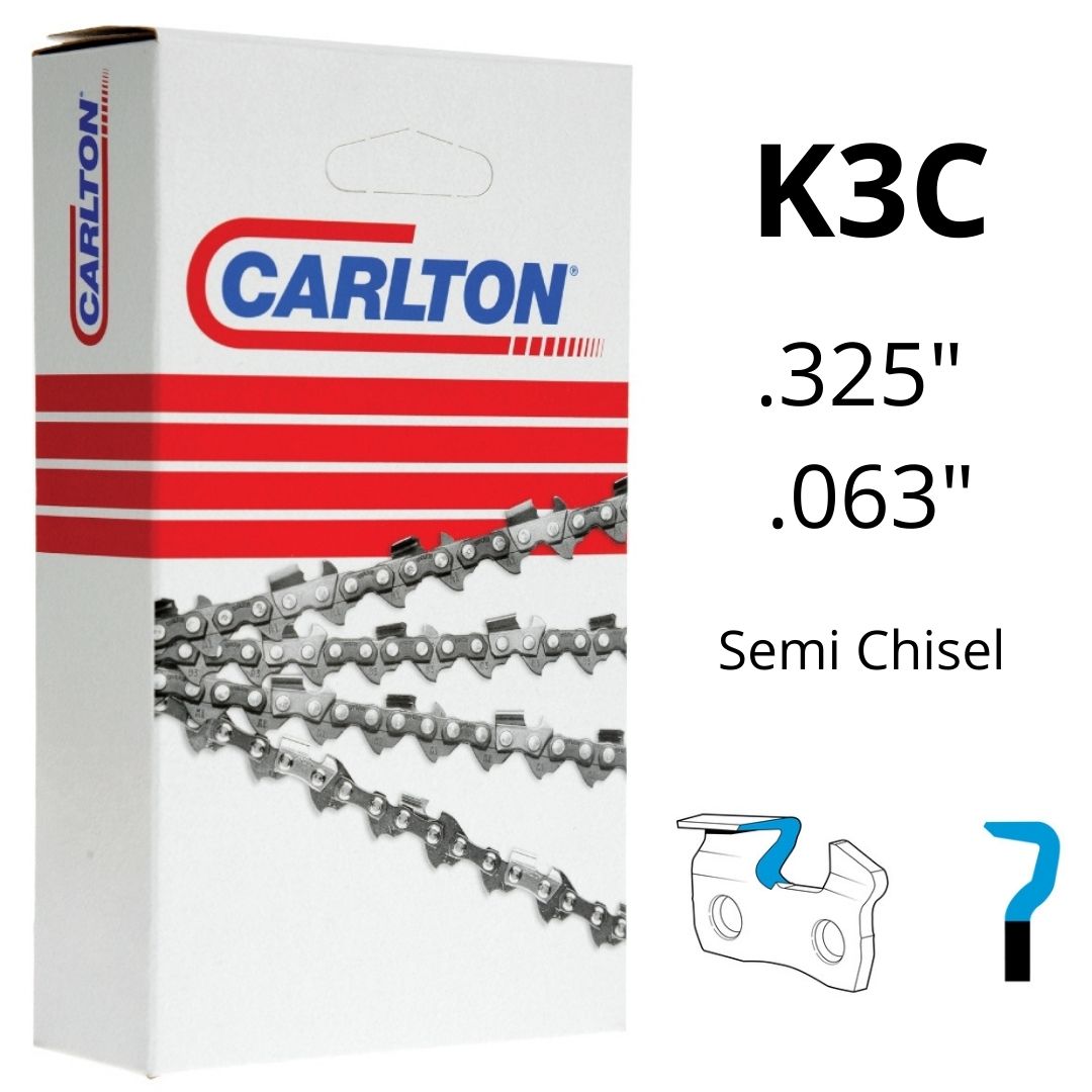 Chainsaw Chain CARLTON® K3C .325" .063" Semi Chisel